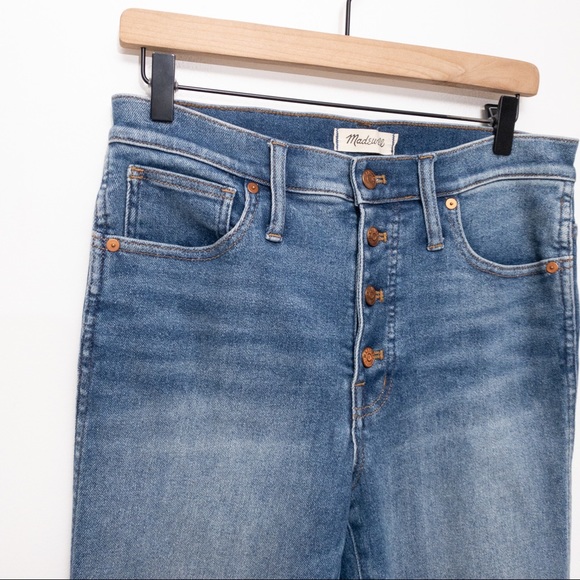 Madewell 10" High-Rise Skinny Jeans Cordova Wash: Button-Front Edition Size 30 - Picture 7 of 14